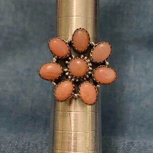 Pink Opal Flower Ring